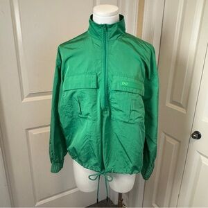 Diane von Furstenberg x Target Green Nylon Packable Half Zip Jacket XXS Oversize